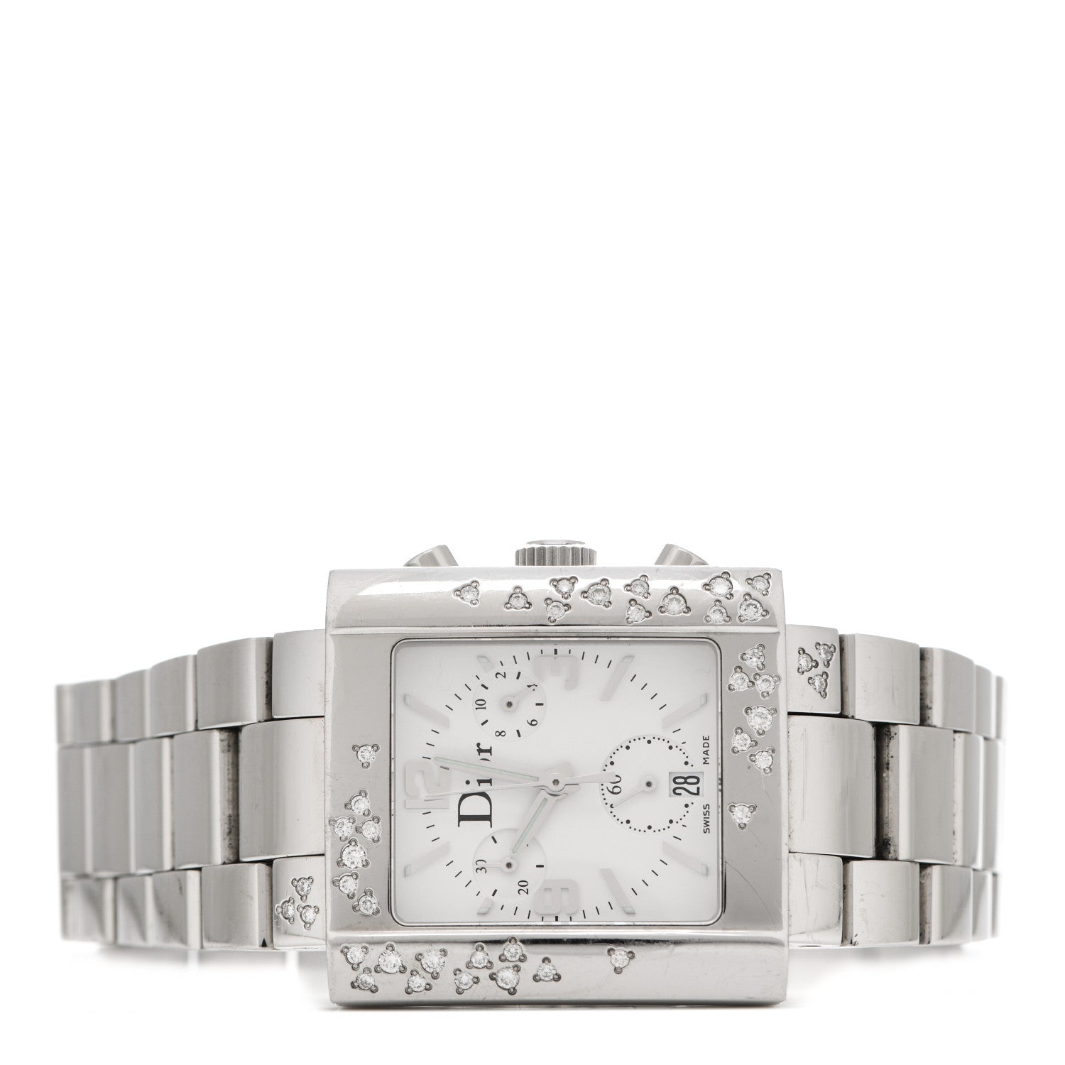 Christian Dior Stainless Steel Diamond 31mm Riva Chronograph Quartz Watch 2 of 6