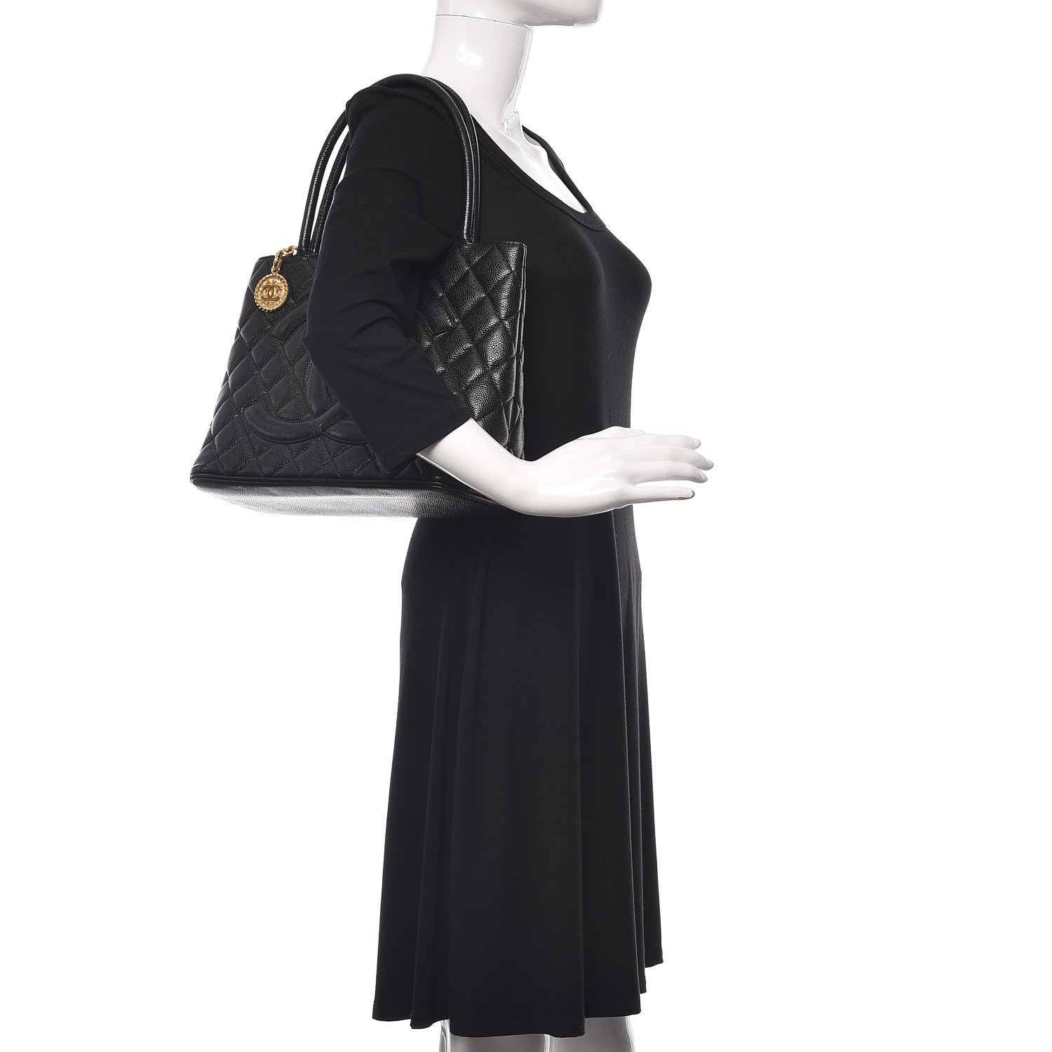 Chanel Caviar Quilted Medallion Tote Black 2 of 13