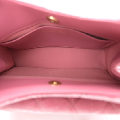 Chanel Velvet Quilted Small Wavy CC Hobo Pink 5 of 11