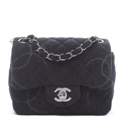Chanel Denim CC Quilted Mini Square Flap Black 1 of 11