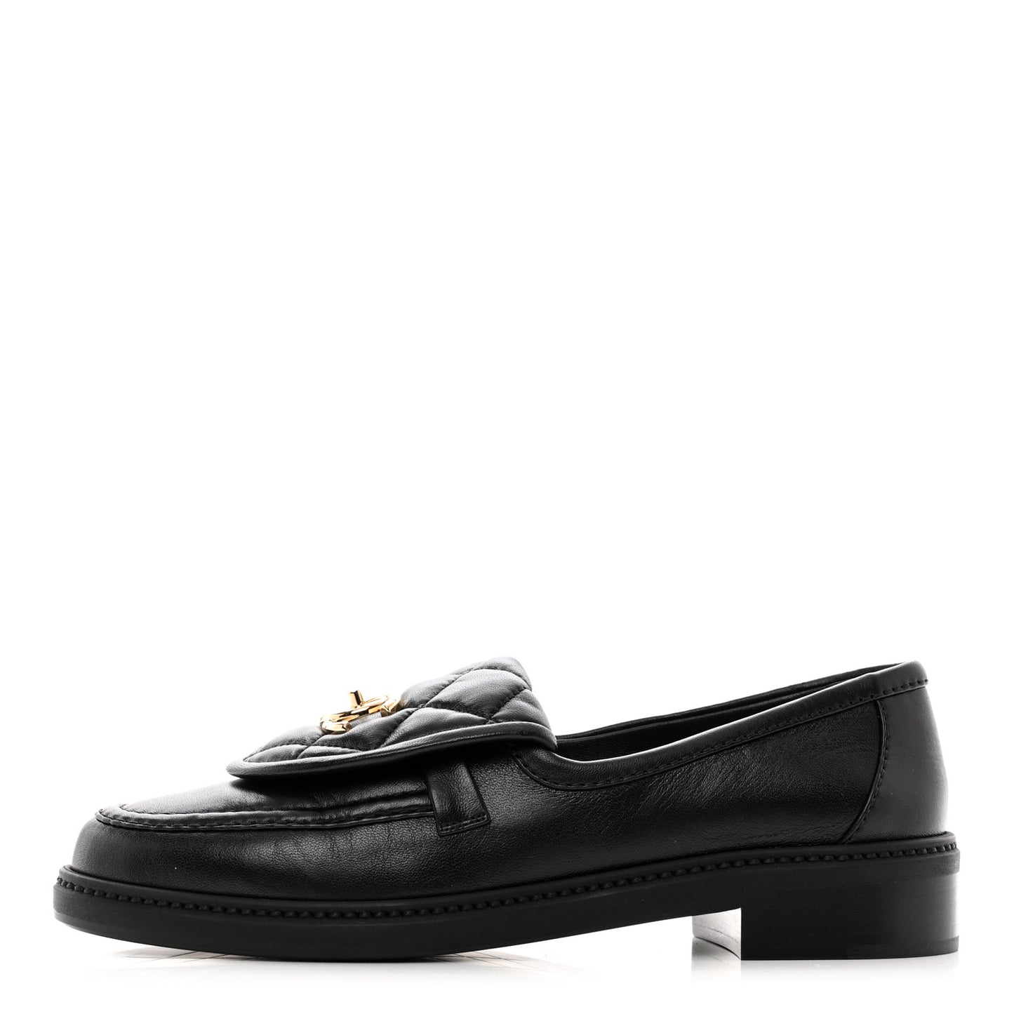 Lambskin Quilted CC Turnlock Loafers 39 Black