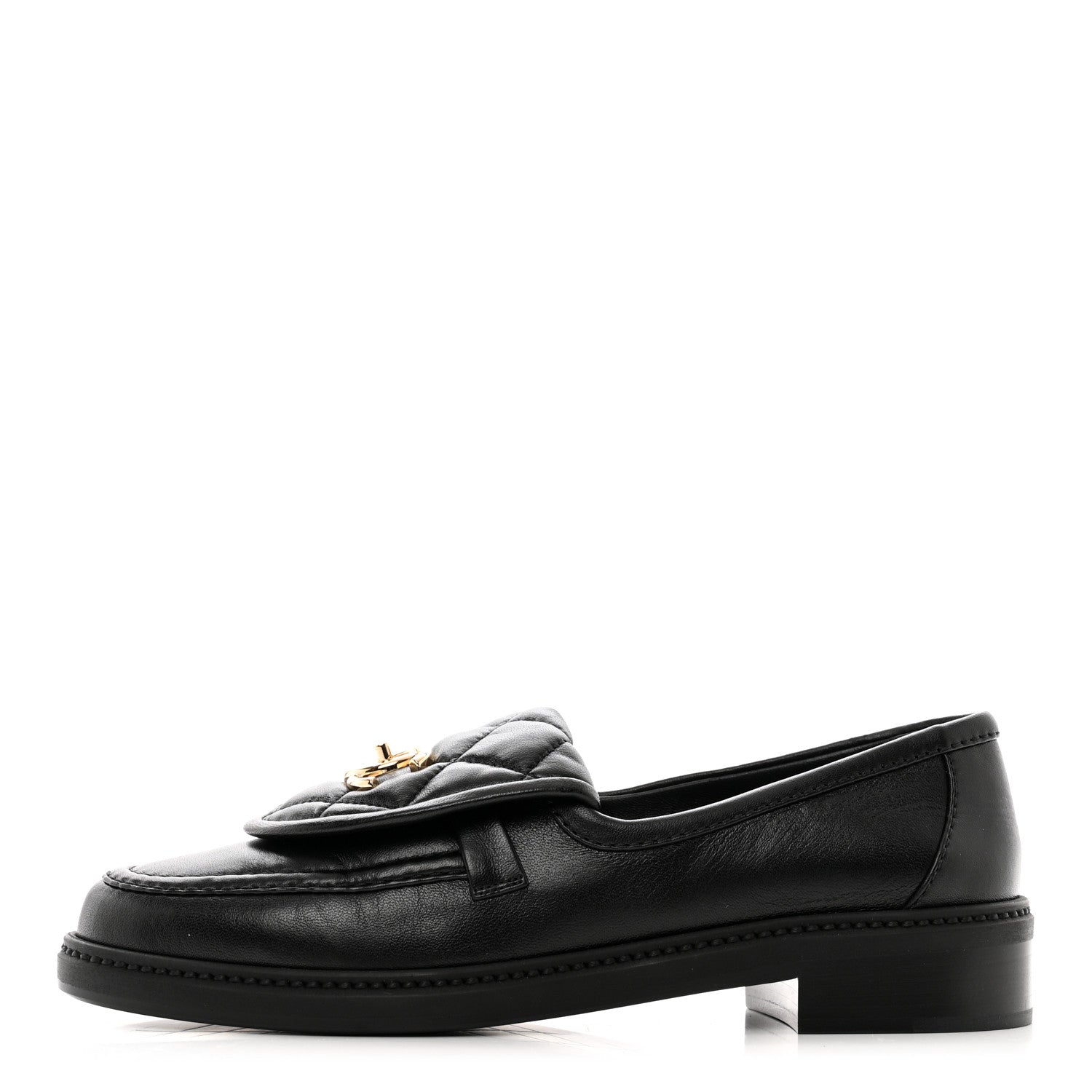 Chanel Lambskin Quilted CC Turnlock Loafers 39 Black 1 of 9