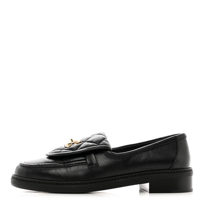 Chanel Lambskin Quilted CC Turnlock Loafers 39 Black 1 of 9