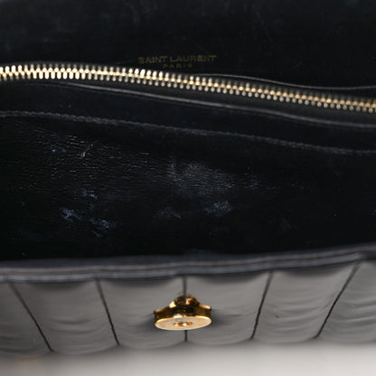 Saint Laurent Patent Calfskin Matelasse Monogram Vicky Chain Wallet Black 9 of 11