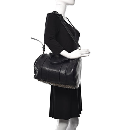 Alexander Wang Pebbled Lambskin Rocco Black Silver Hardware 2 of 9