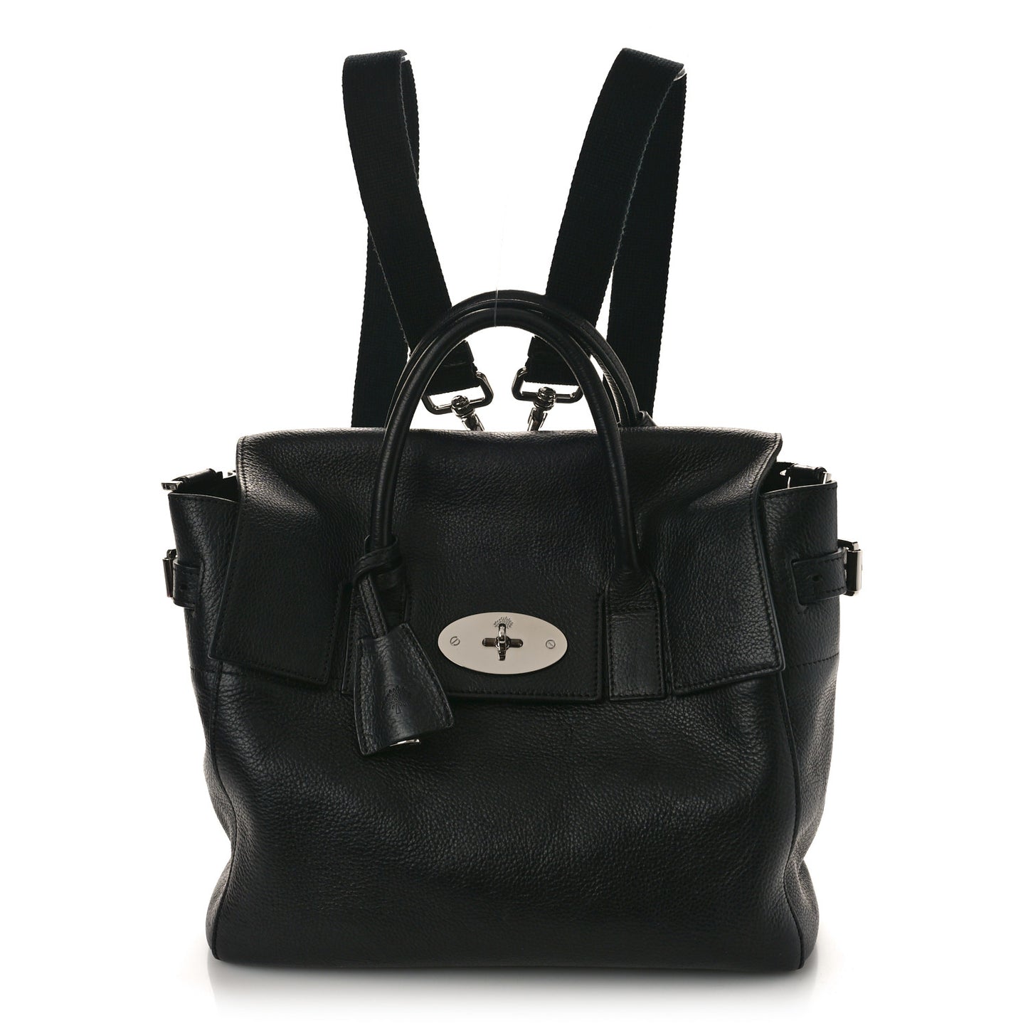 Natural Leather Cara Delevingne Convertible Satchel Black