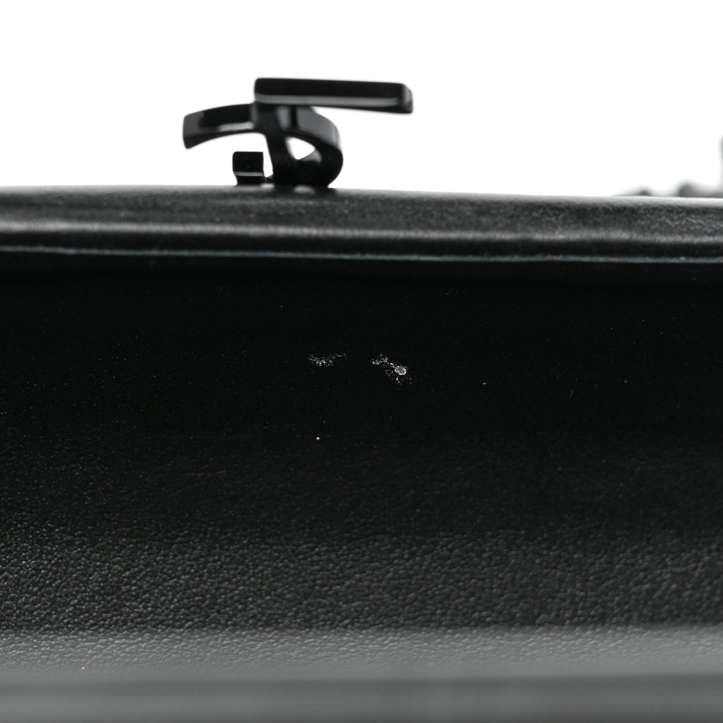 Ribbed Plexiglass Lambskin Fringe Monogram Opium Box Bag Black