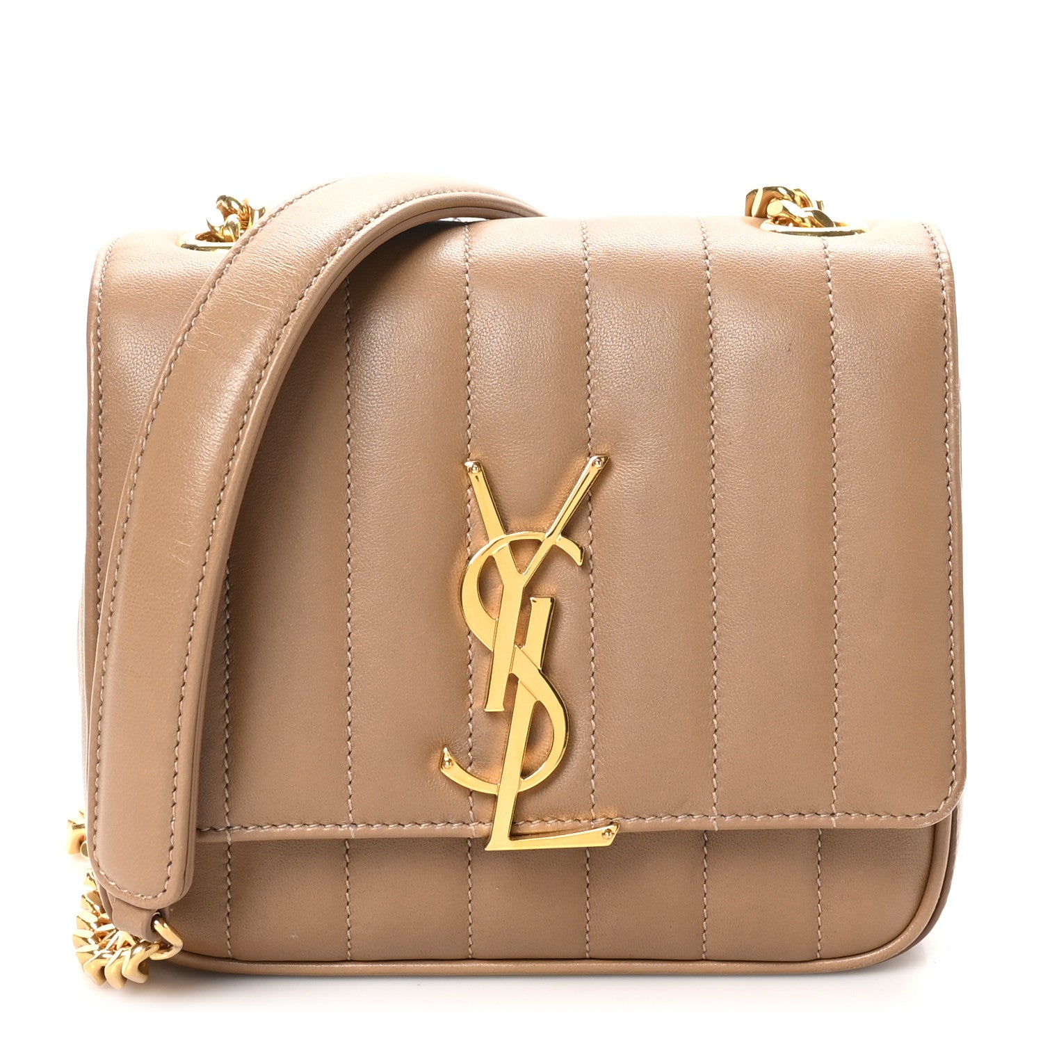 Saint Laurent Lambskin Matelasse Monogram Small Vicky Chain Bag Peru 1 of 12
