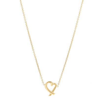 Tiffany 18K Yellow Gold Mini Paloma Picasso Loving Heart Pendant Necklace 1 of 5