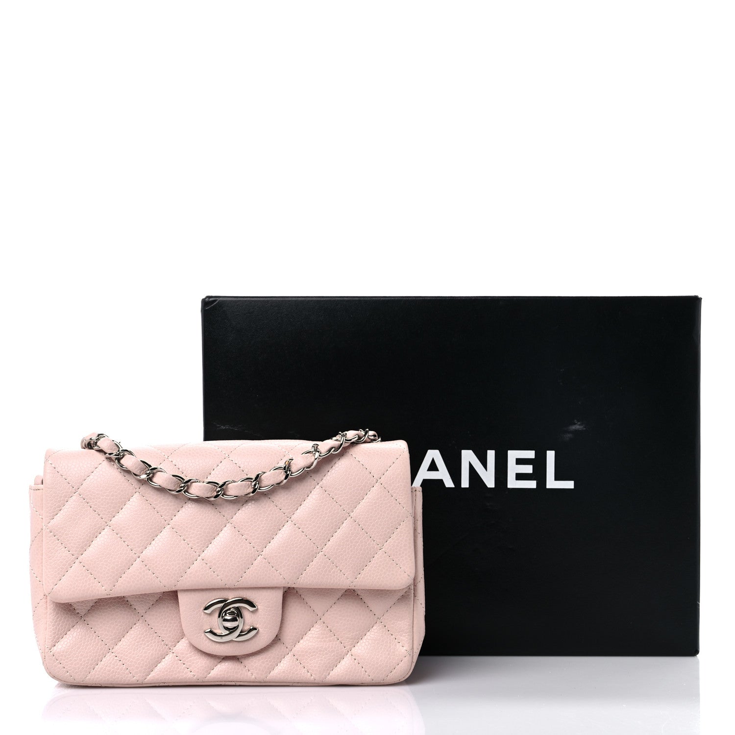 Chanel Caviar Quilted Mini Rectangular Flap Light Beige 11 of 11