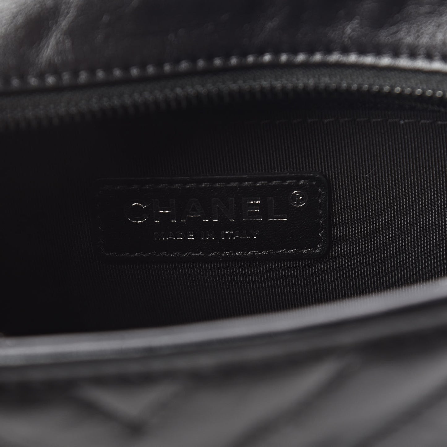 Aged Calfskin Chevron Quilted Small Gabrielle Hobo So Black