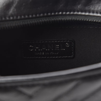 Chanel Aged Calfskin Chevron Quilted Small Gabrielle Hobo So Black 8 of 10