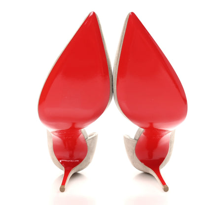Christian Louboutin Veau Velour Iriza 100 Pumps 37.5 Goose 8 of 9