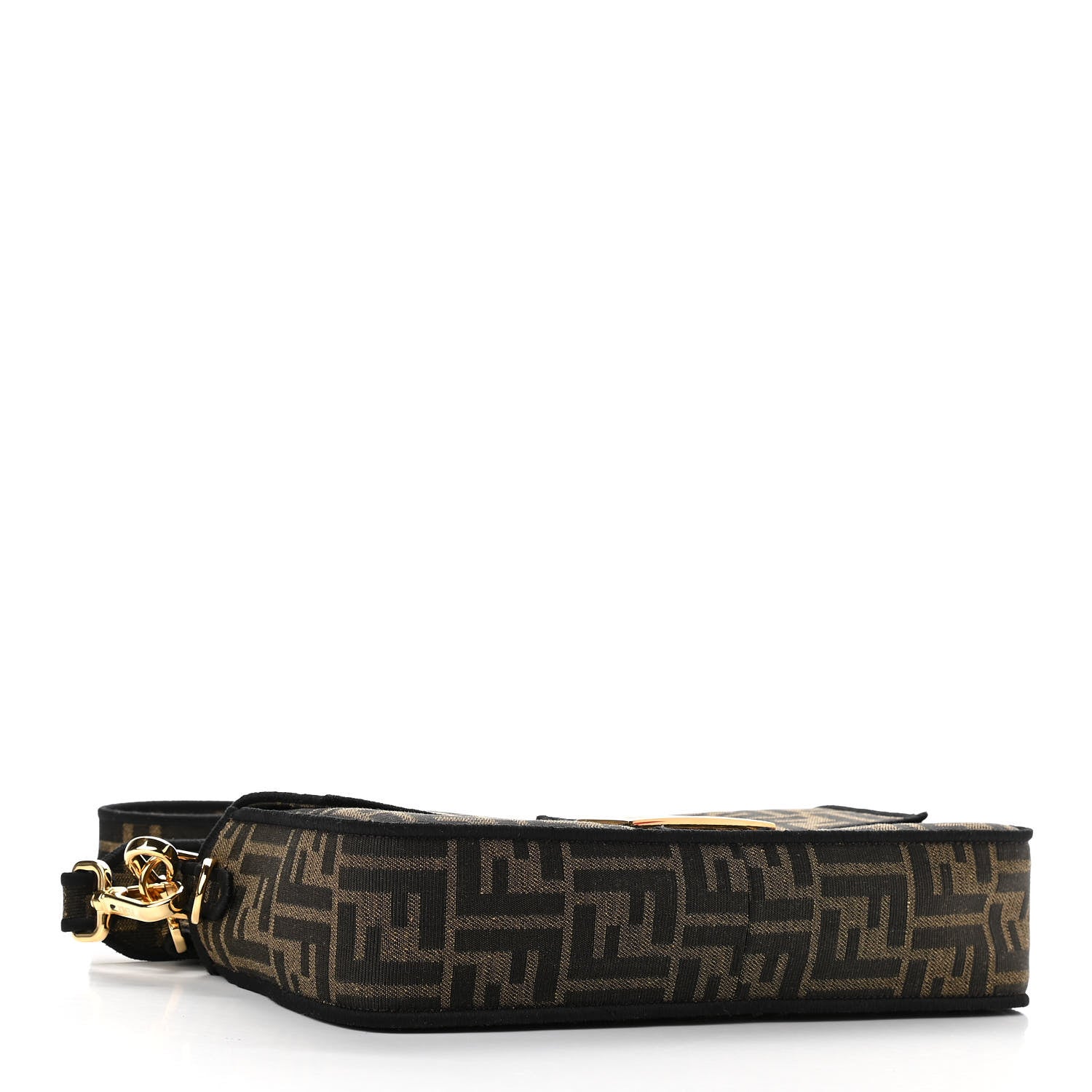 Fendi Fabric Jacquard FF 1974 Medium Baguette Tobacco Moro Black 4 of 8