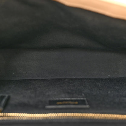Saint Laurent Grain De Poudre Matelasse Chevron Large Monogram Satchel Dark Beige 5 of 16