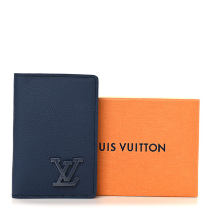 Louis Vuitton Grained Calfskin Aerogram Pocket Organizer Navy 7 of 7