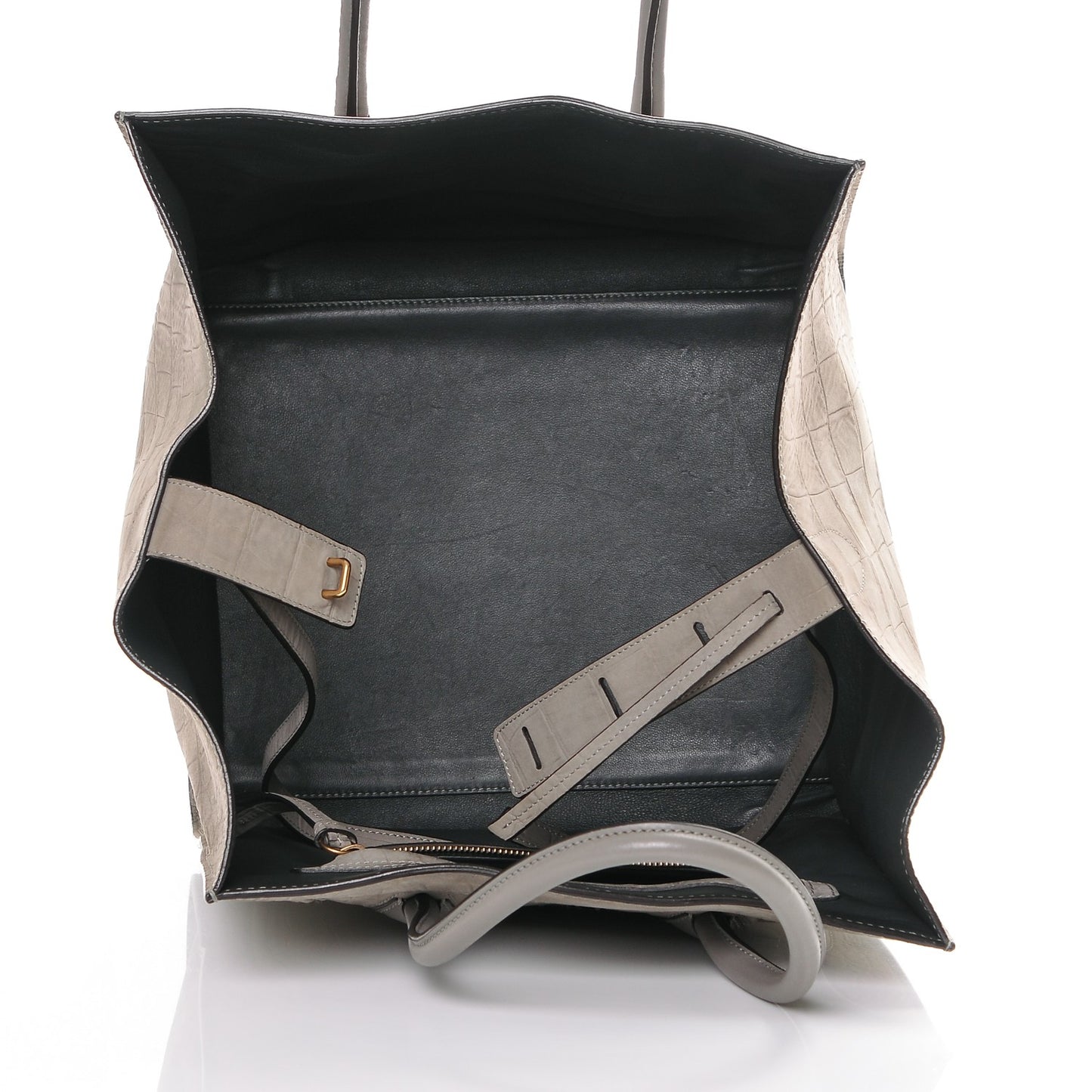 Crocodile Embossed Nubuck Medium Phantom Luggage Grey