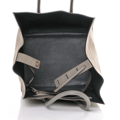 Celine Crocodile Embossed Nubuck Medium Phantom Luggage Grey 5 of 6
