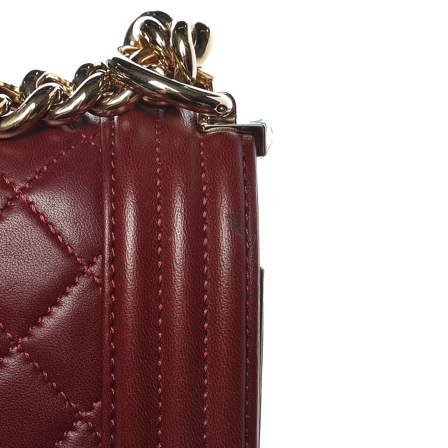 Lambskin Quilted New Medium Boy Flap Dark Red