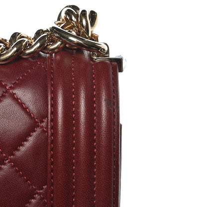 Chanel Lambskin Quilted New Medium Boy Flap Dark Red 12 of 13