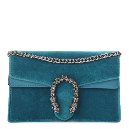Gucci Velvet Super Mini Dionysus Shoulder Bag Pavone Cyan 1 of 8