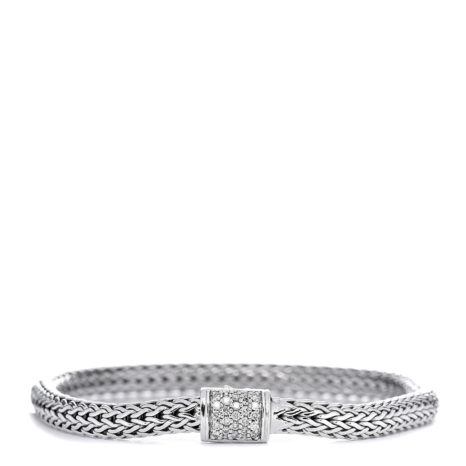 John Hardy Sterling Silver Diamond 5mm Classic Chain Bracelet 1 of 5