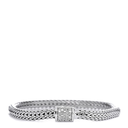 John Hardy Sterling Silver Diamond 5mm Classic Chain Bracelet 1 of 5