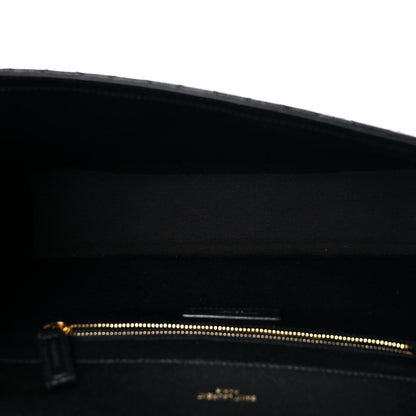 Saint Laurent Grain De Poudre Textured Mixed Matelasse Large Triquilt Monogram Satchel Black 5 of 10