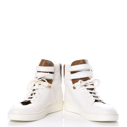 Louis Vuitton Calfskin Reverse Monogram Boombox High Top Sneakers 38.5 White 5 of 11
