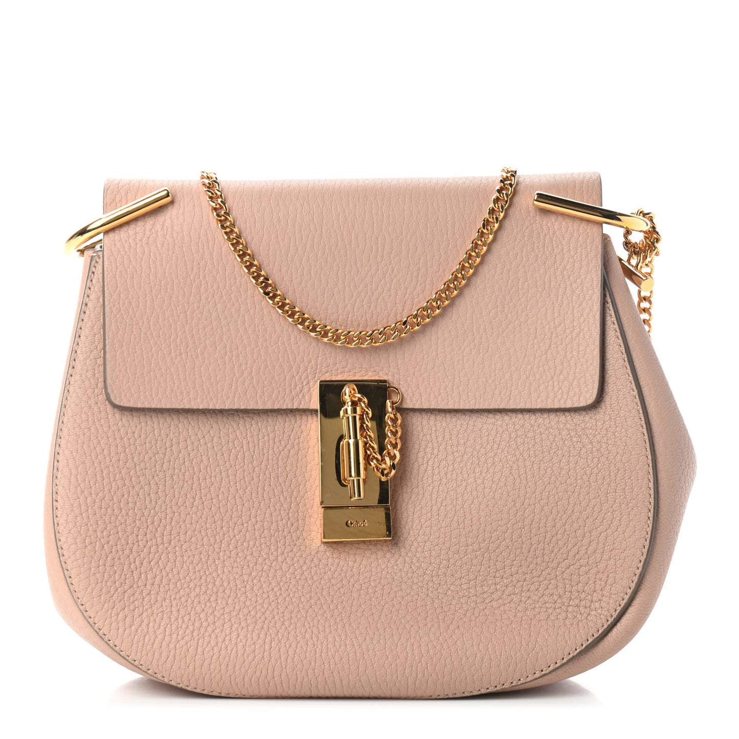 Grained Lambskin Drew Shoulder Bag Cement Pink