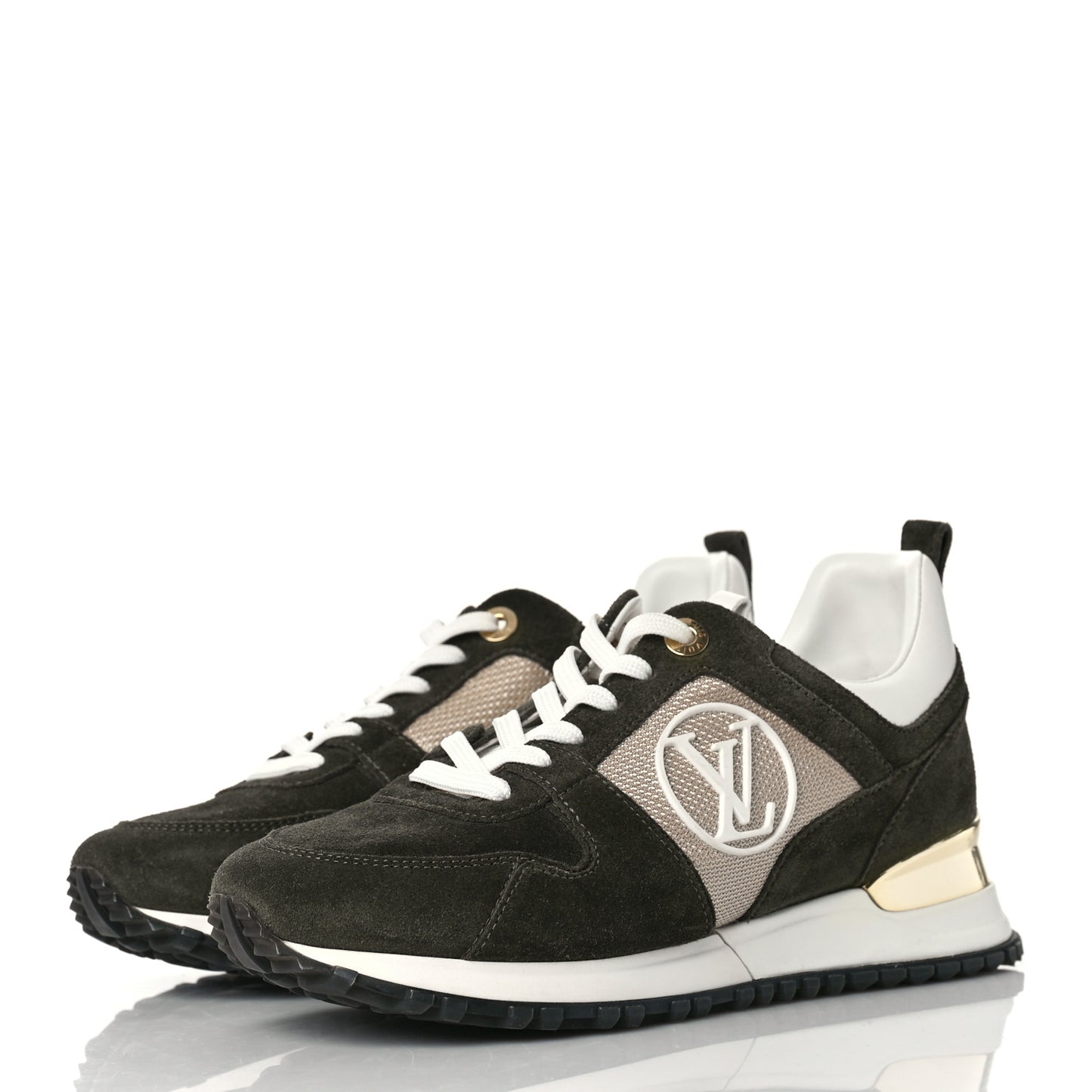 Calfskin Suede Run Away Sneakers 36 Green