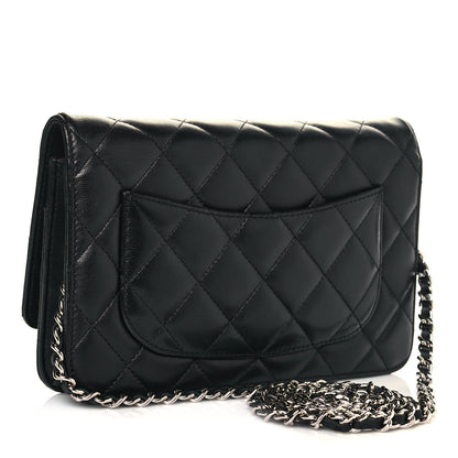 Chanel Lambskin Quilted Wallet On Chain WOC Black 3 of 13