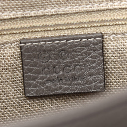 Gucci Dollar Calfskin Medium Interlocking G Top Handle Shoulder Bag Loess 6 of 9