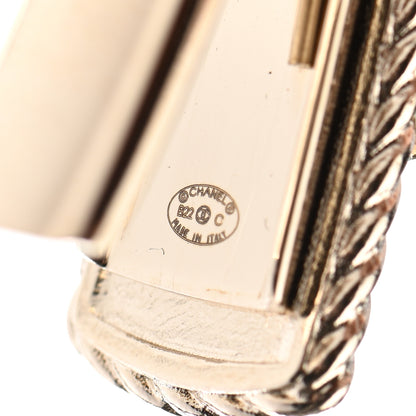 Chanel Metal Crystal Pearl CC Hair Clip Gold Pearly White 4 of 4