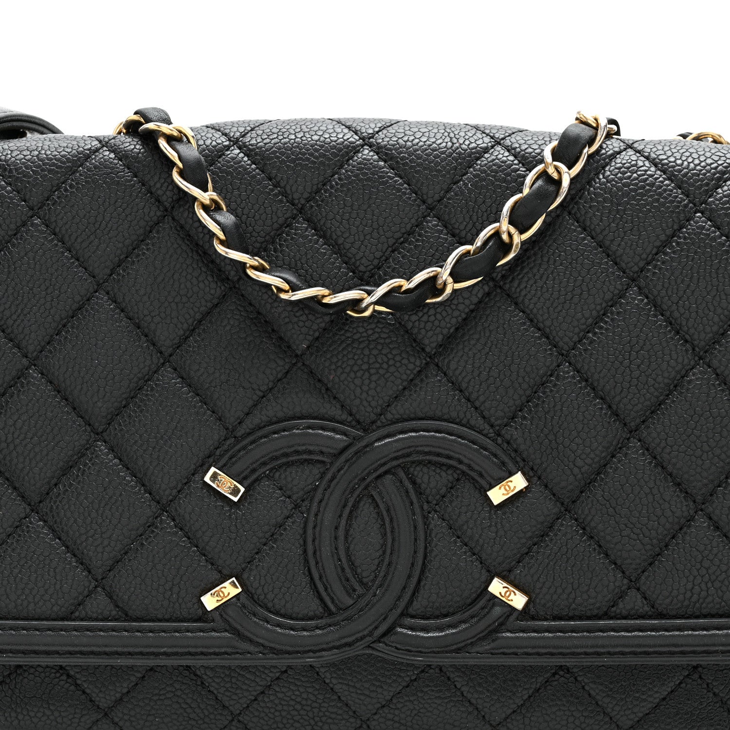 Chanel Caviar Quilted Medium CC Filigree Flap Black 8 of 10