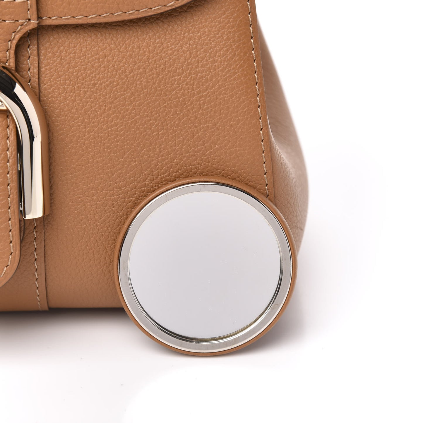 Grained Calfskin Mini Brillant Satchel Natural