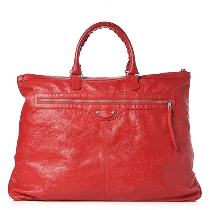 Balenciaga Agneau Classic Hardware Mens Oversize Top Handle Bag Flame 1 of 17