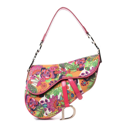 Christian Dior Canvas Floral Saddle Bag Multicolor 1 of 13