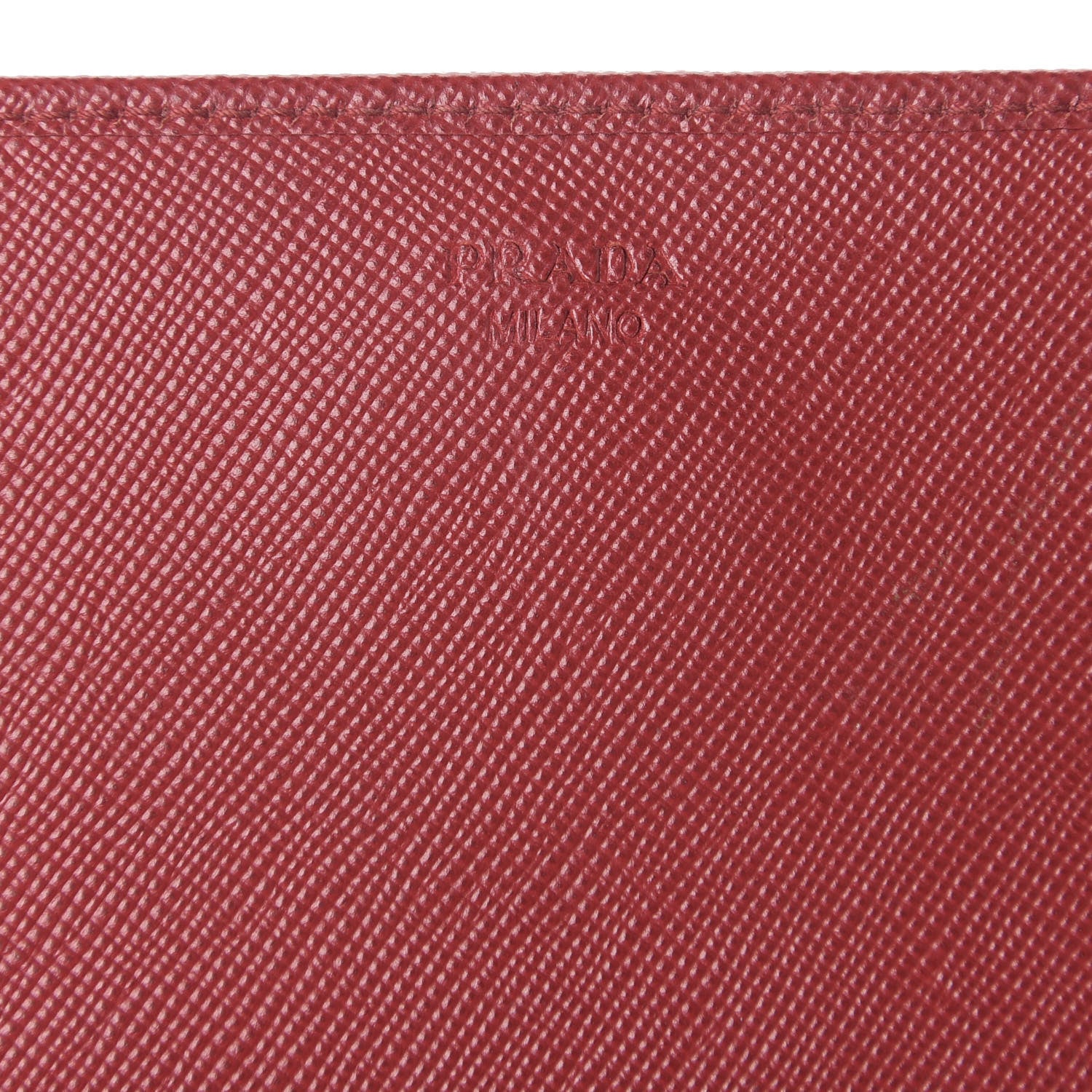 Prada Saffiano Metal Oro Chain Wallet Fuoco 8 of 11