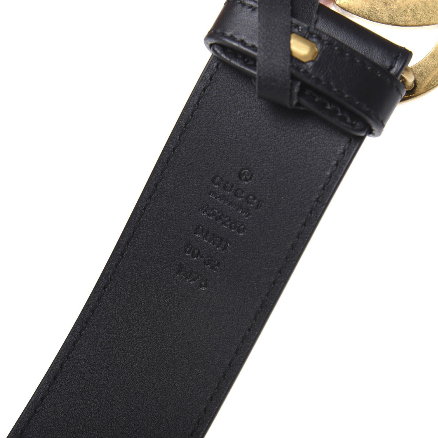Gucci Moon Calfskin Pearl Double G 40mm Belt 80 32 Black Cream 3 of 5