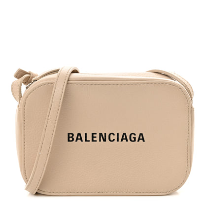 Balenciaga Calfskin Logo XS Everyday Camera Bag Light Beige Black 1 of 12
