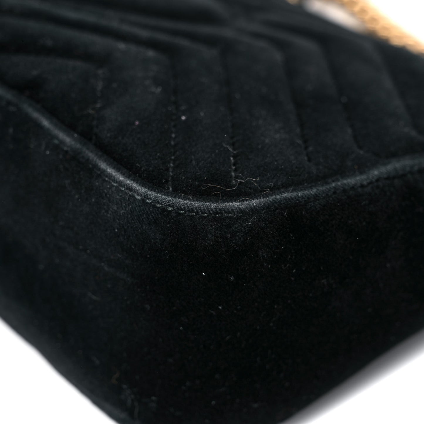 Velvet Matelasse Small GG Marmont Shoulder Bag Black