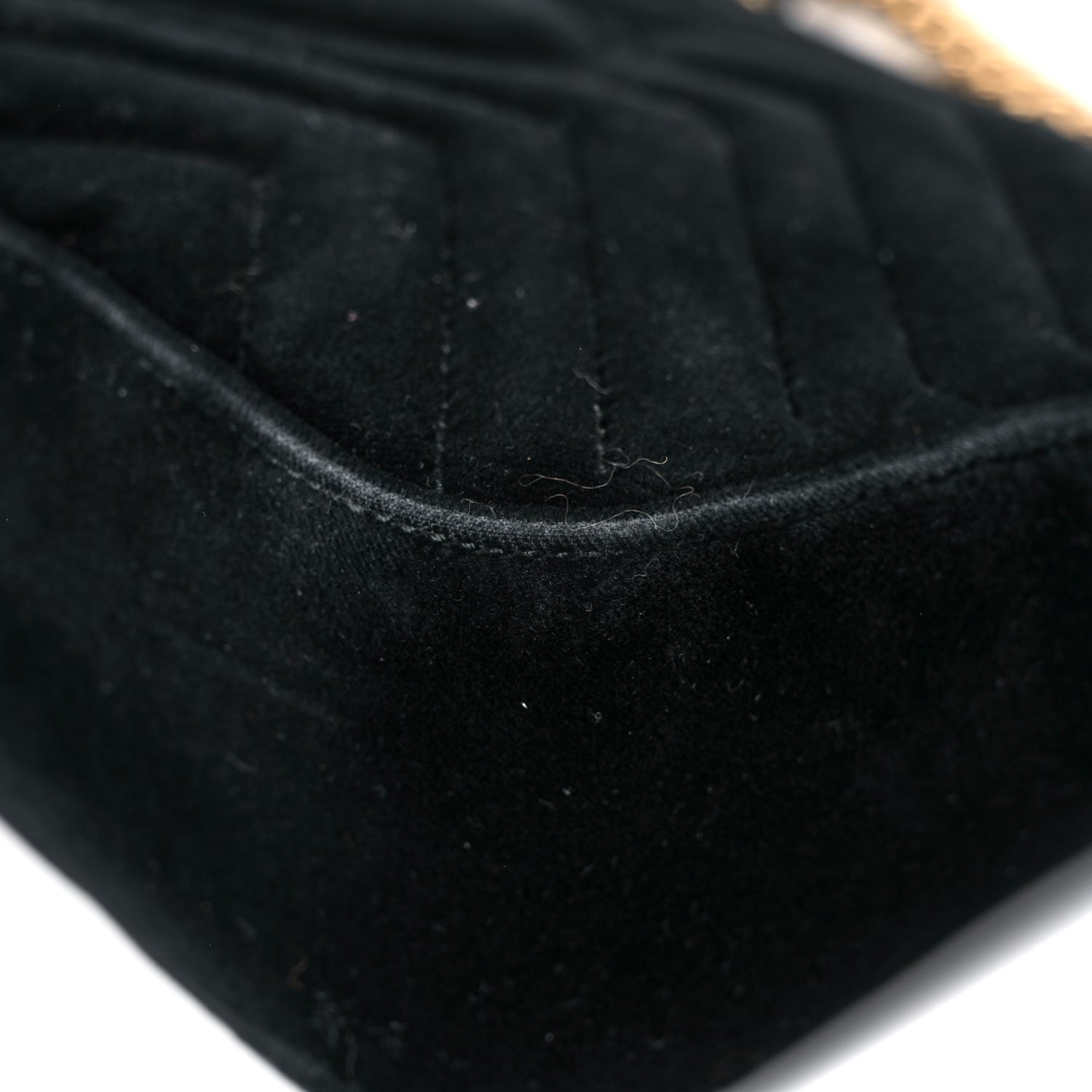 Gucci Velvet Matelasse Small GG Marmont Shoulder Bag Black 10 of 15