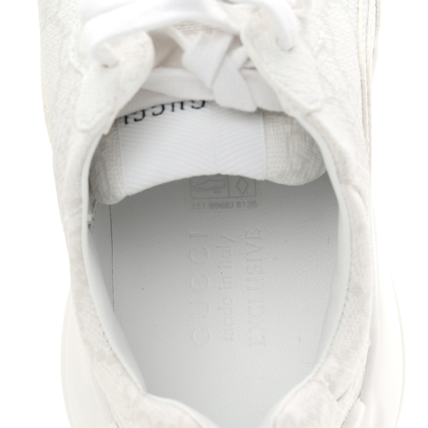 GG Supreme Monogram Womens Rhyton Sneakers 35 White