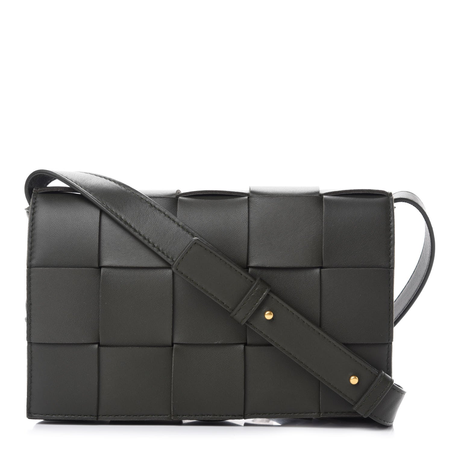 Bottega Veneta Lambskin Maxi Intrecciato Cassette Crossbody Bag Black 1 of 11