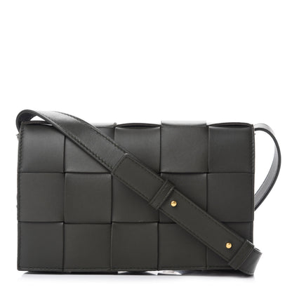 Bottega Veneta Lambskin Maxi Intrecciato Cassette Crossbody Bag Black 1 of 11