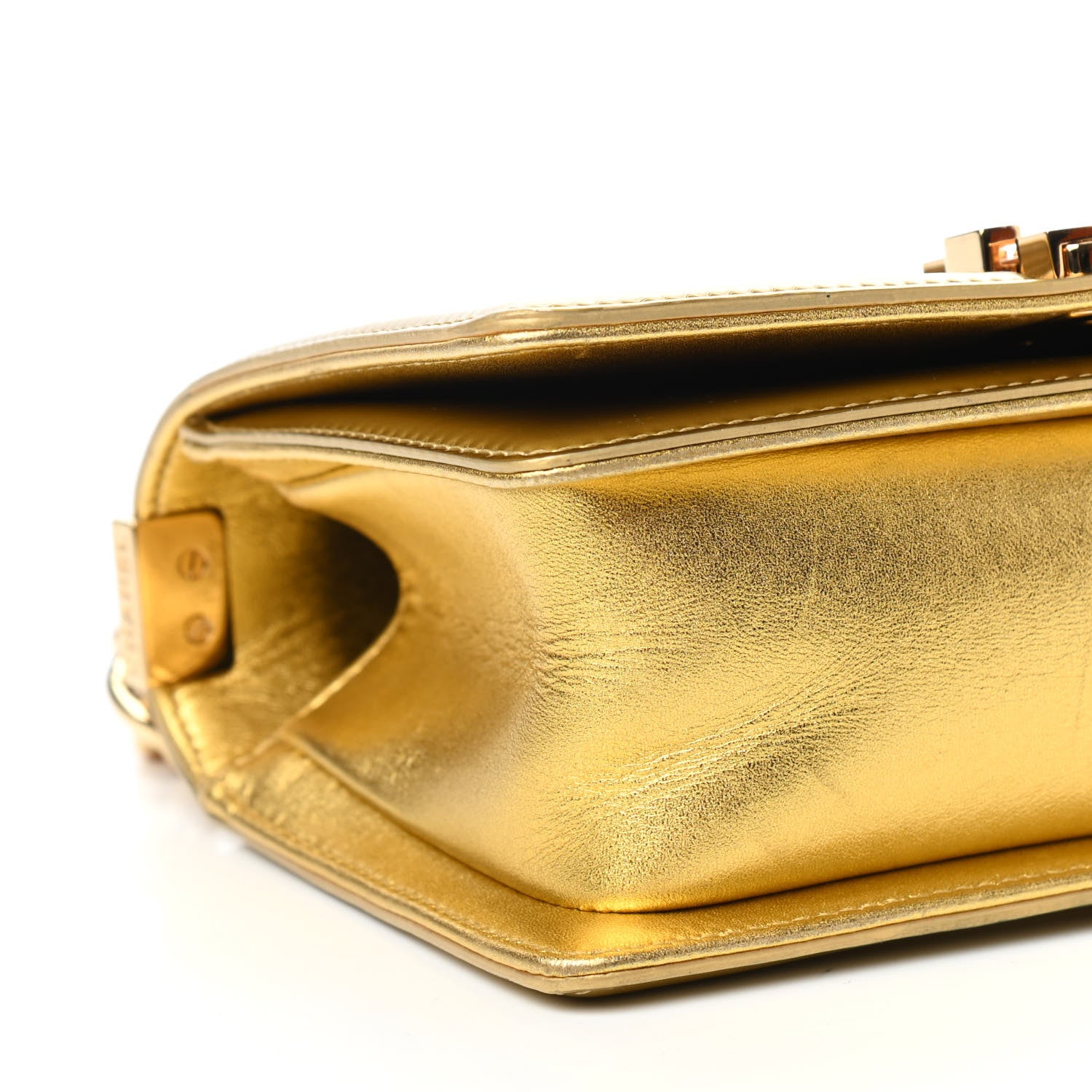 Chanel Metallic Patent Calfskin Quilted Small Boy Flap Gold 8 of 10