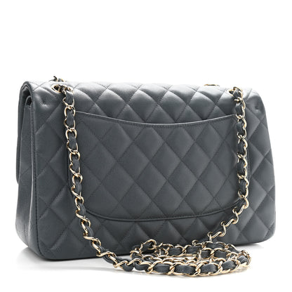 Chanel Caviar Quilted Jumbo Double Flap Grey 3 of 11