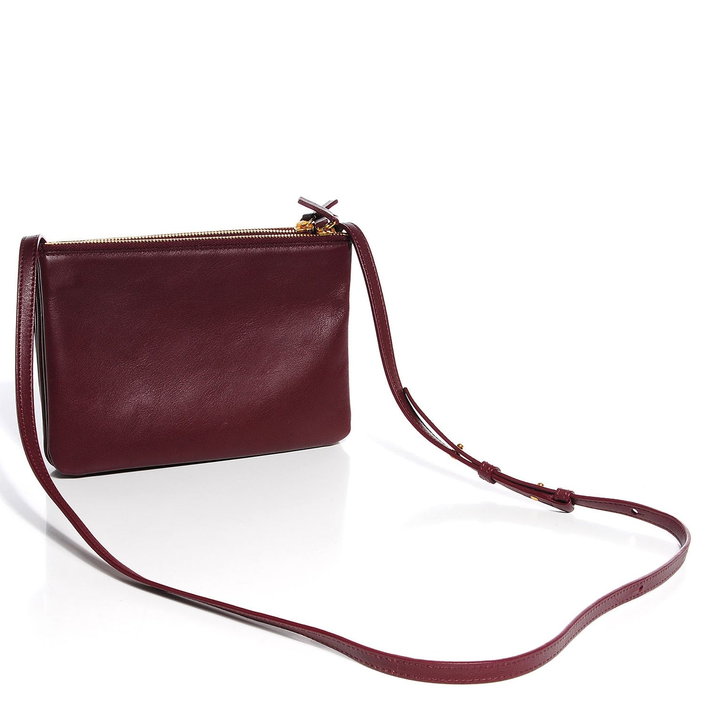 Lambskin Small Trio Crossbody Bag Burgundy