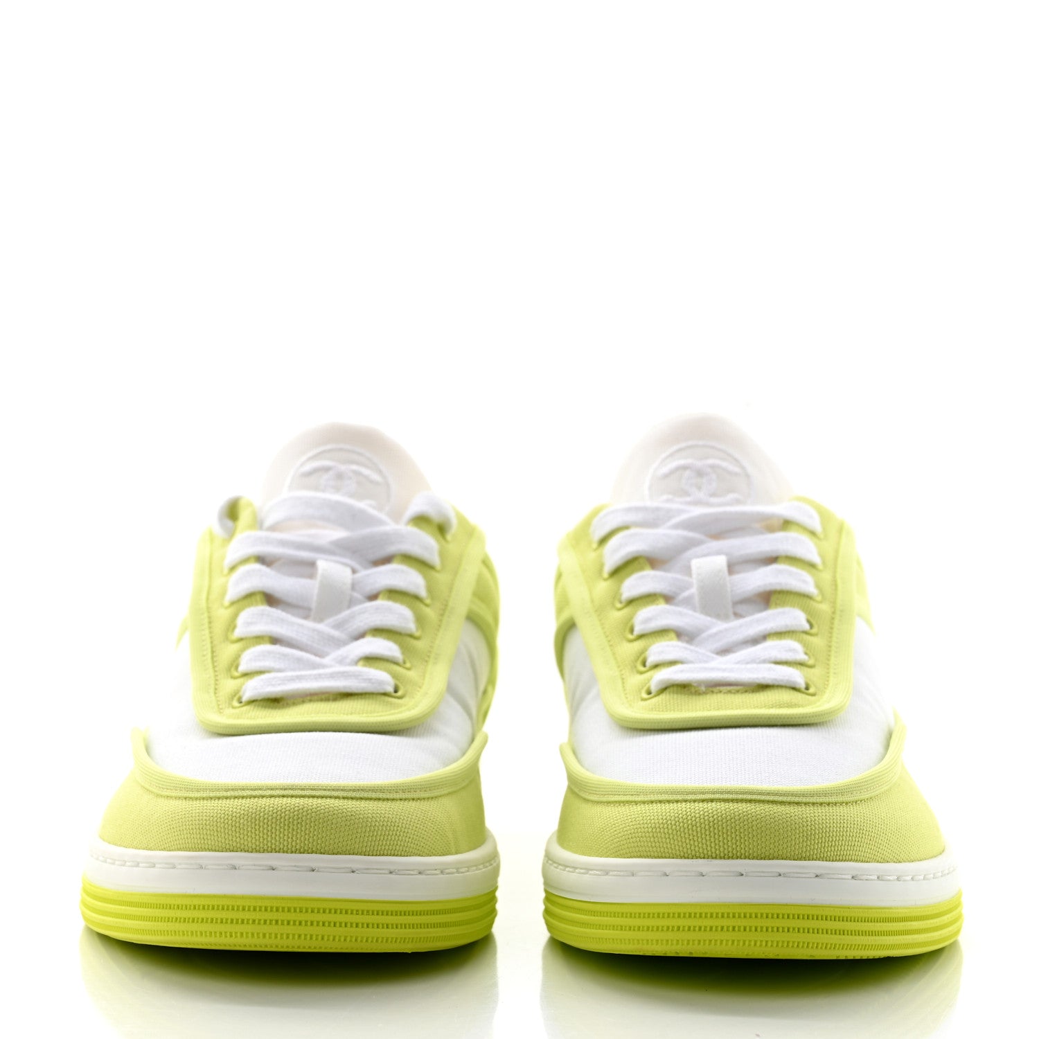 Chanel Fabric Womens Logo Sneakers 37 Green 2 of 13